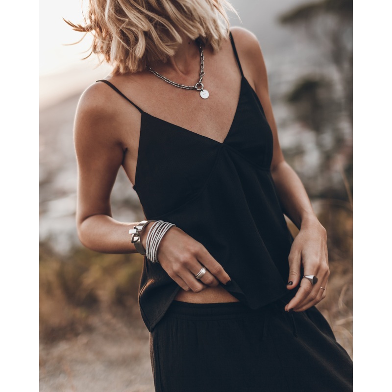 The Black Flowy Tank Top|XS|S|M|L|XL