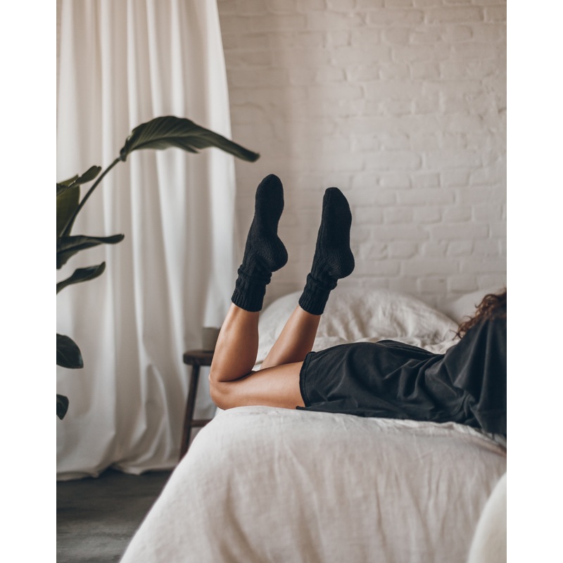 The Black Knitted Socks|One Size