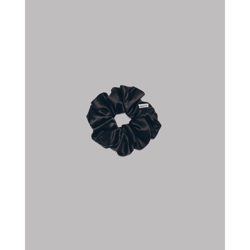 The Black Silk Scrunchie|One Size