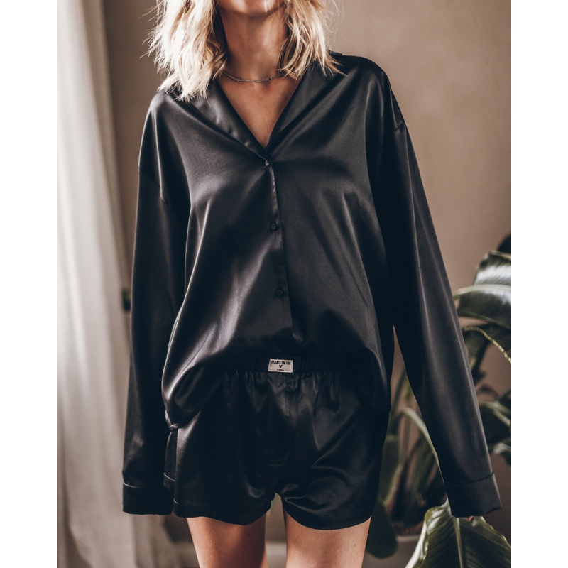 The Black Silk Shirt|XS|S|M|L|XL