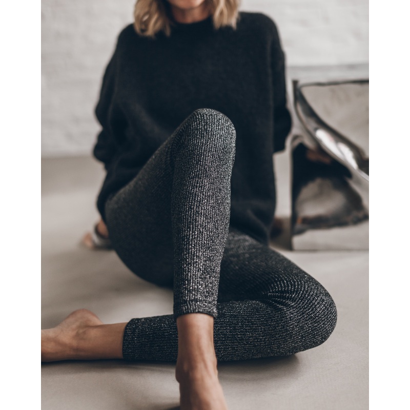The Dark Glitter Ribbed Leggings
