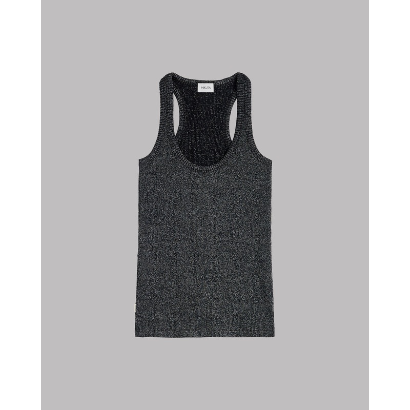 The Dark Glitter Ribbed Tank Top