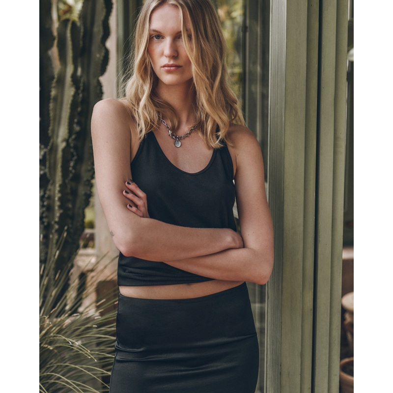 The Black Fine Tank Top|XS|S|M|L|XL