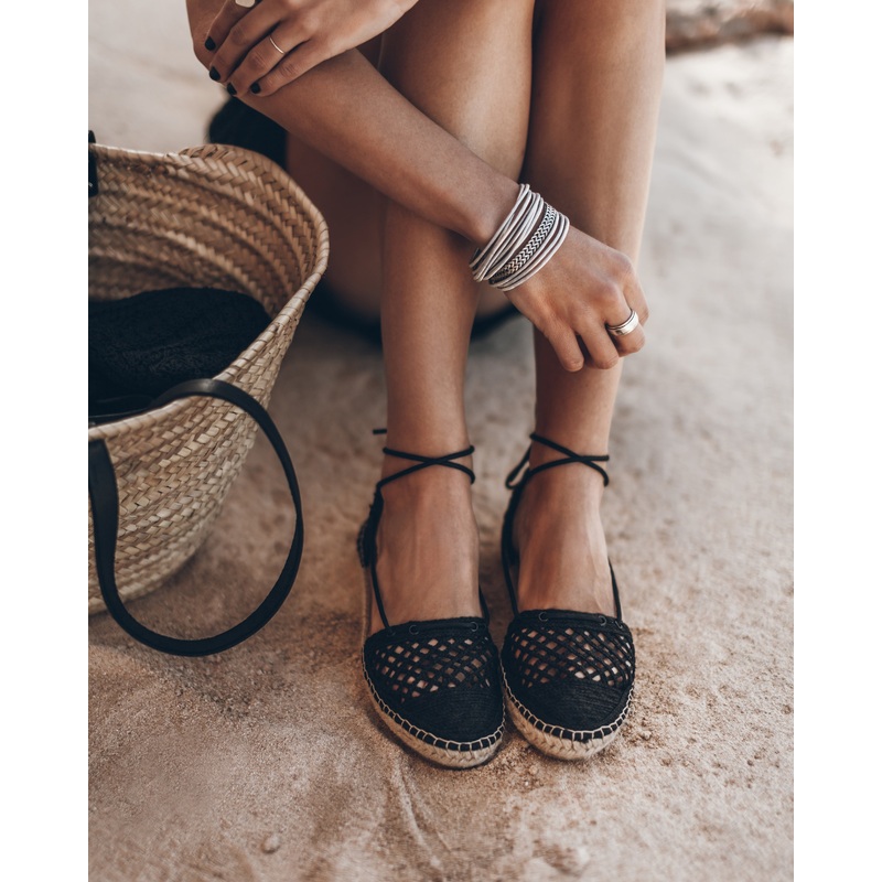 The Black Laced Espadrilles|36|37|38|39|40|41|42