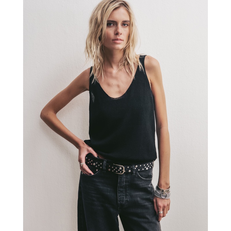 The Black Thin Knit Tank Top|XS|S|M|L|XL