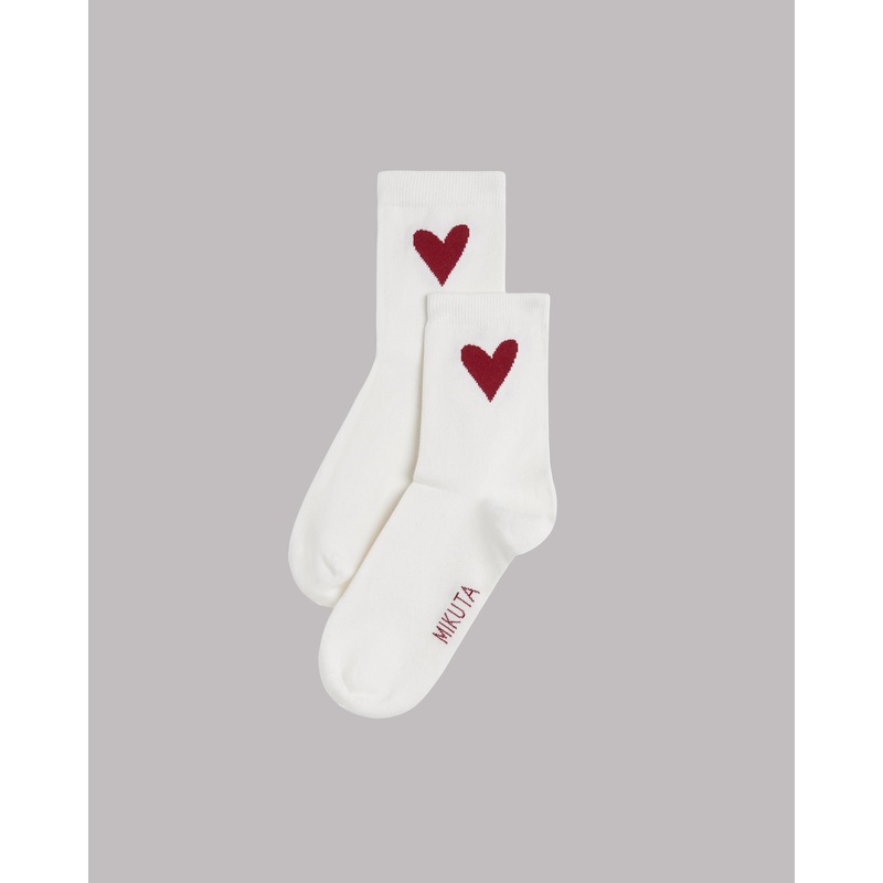 The Off White Heart Socks|One Size