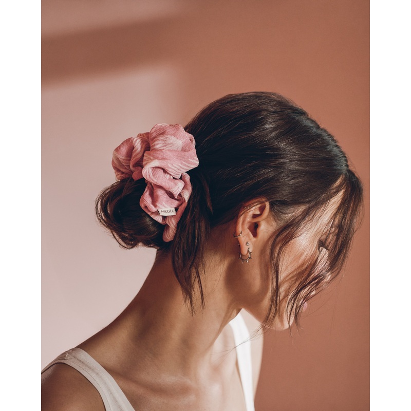 The Pink Printed Scrunchie|One Size