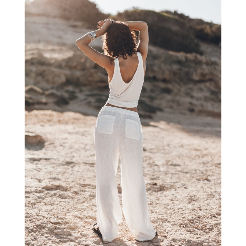 The White Loose Linen Pants|XS|S|M|L|XL