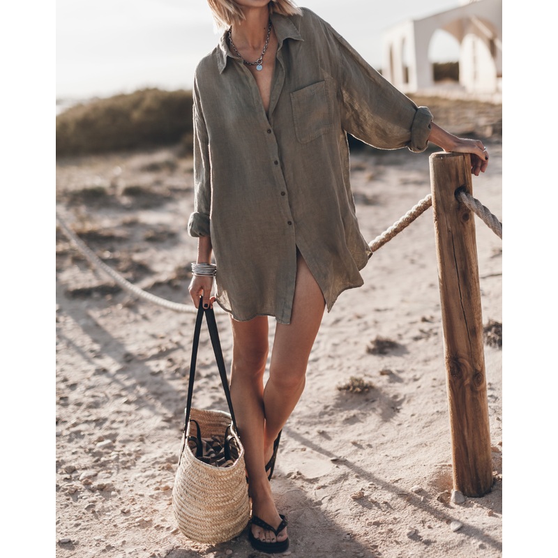 The Khaki Linen Shirt|S|M|L