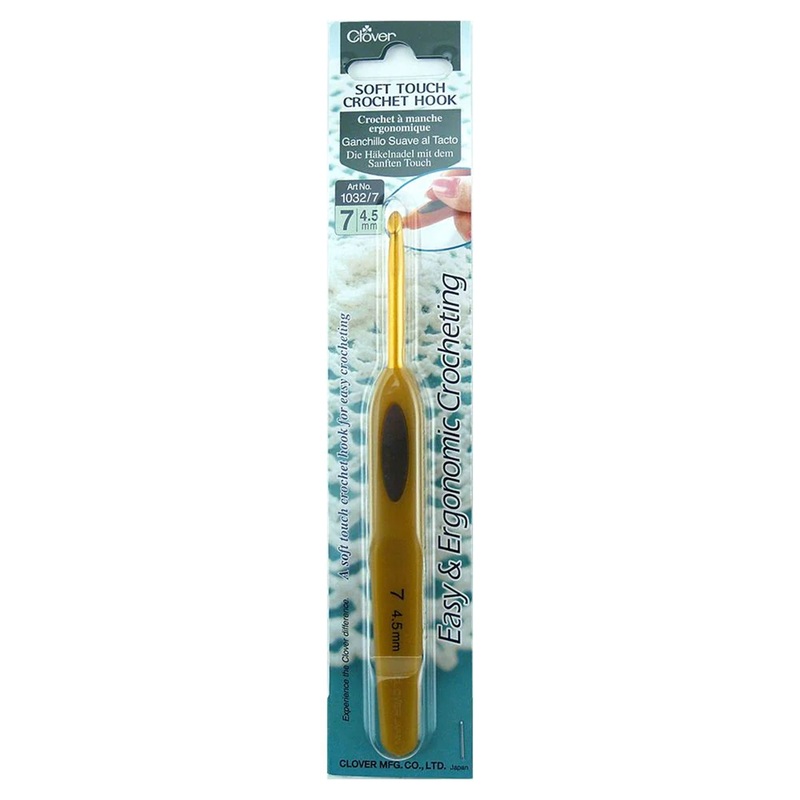 Clover Soft Touch Crochet Hooks – Aluminum Needles – Size 7 (4.5mm)