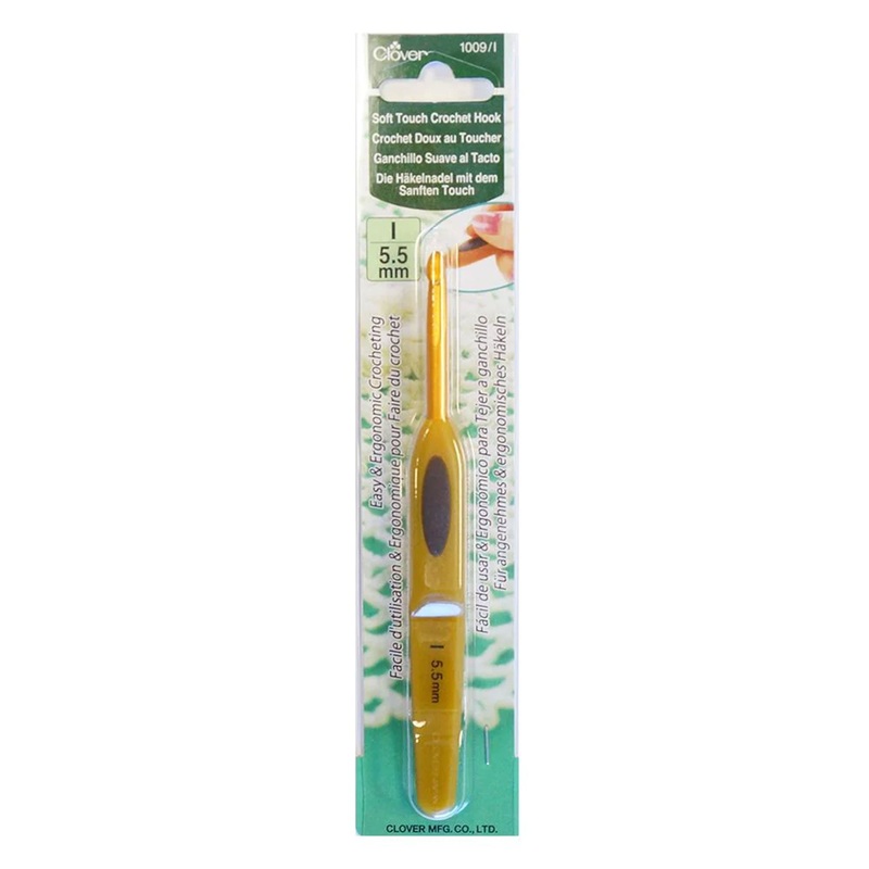 Clover Soft Touch Crochet Hooks – Aluminum Needles – Size I (5.5mm)
