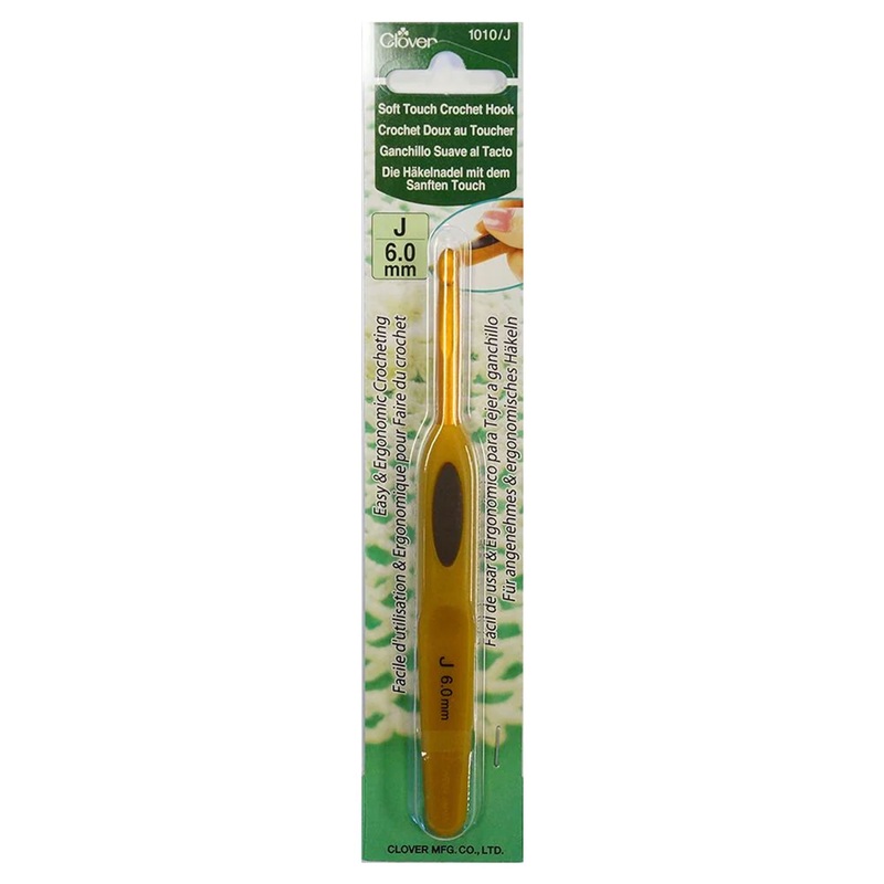 Clover Soft Touch Crochet Hooks – Aluminum Needles – Size J (6.00mm)