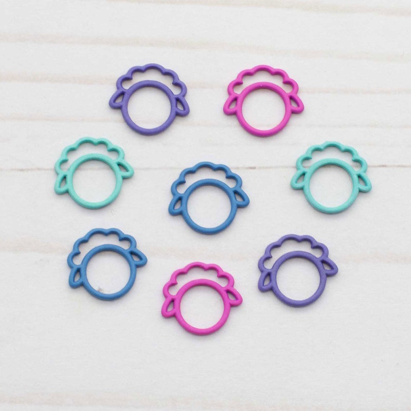 Fox & Pine Stitches Sheep Stitch Markers – Colorful Mix – Closed Ring
