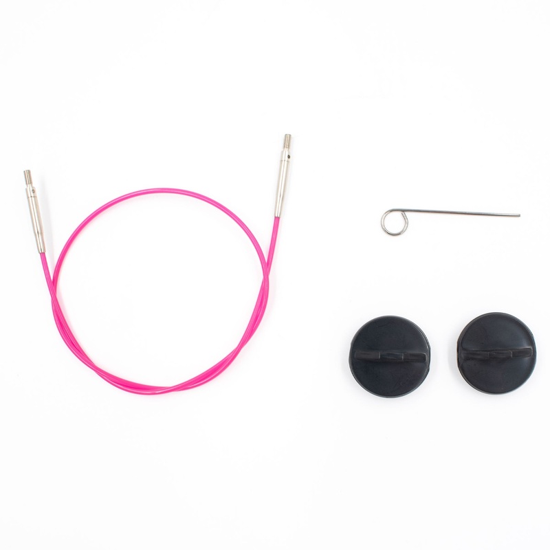 LYKKE Crafts Interchangeable Needle Cords – Pink – 32/80 cm [for 5 tips]