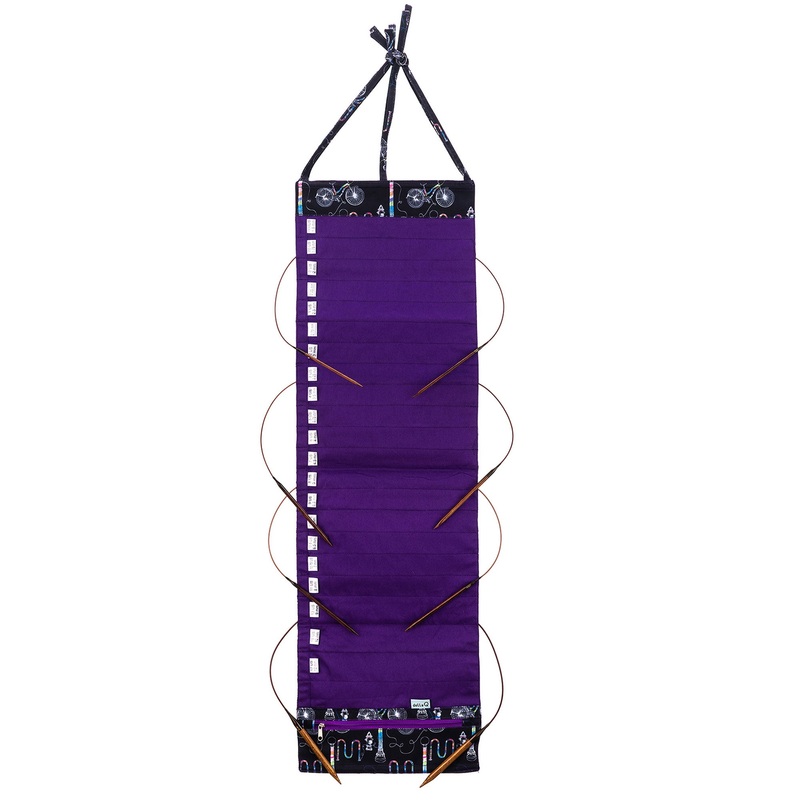 della Q Hanging Circular Needle Organizer – 142-1 – Fabric Print Collection – Yarn Bombing