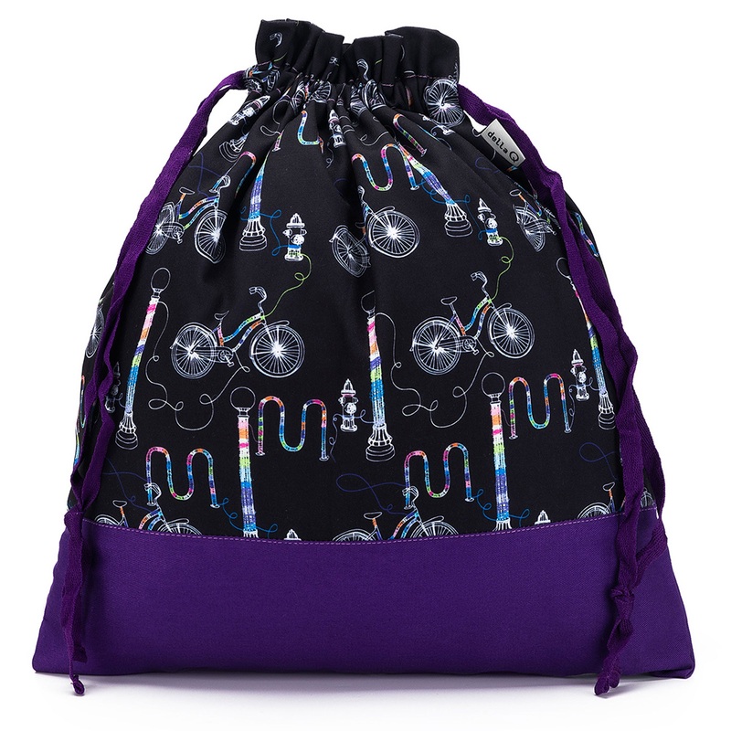 della Q Large Eden Project Bag – 119-2 – Fabric Print Collection – Yarn Bombing