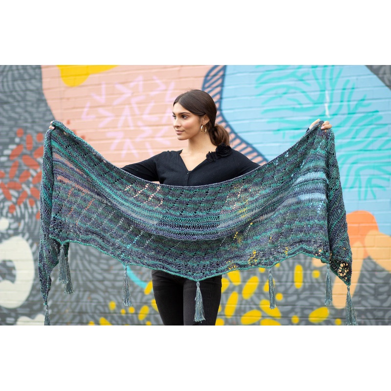 Universal Yarn Colorburst – Chroma Collection Patterns – Flicker Wrap – PDF Download