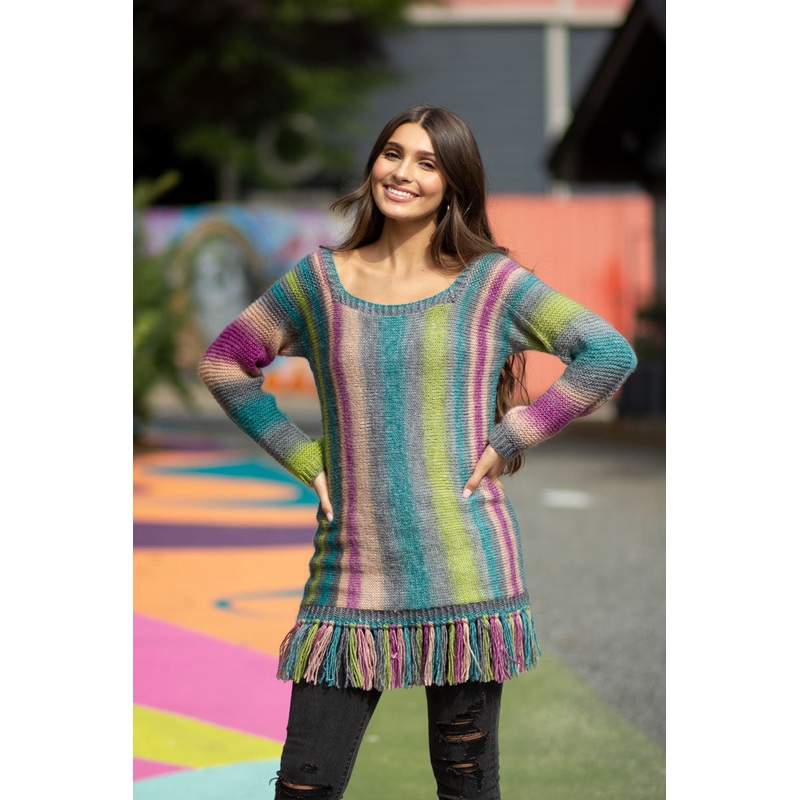 Universal Yarn Colorburst – Chroma Collection Patterns – Sweep Pullover – PDF Download