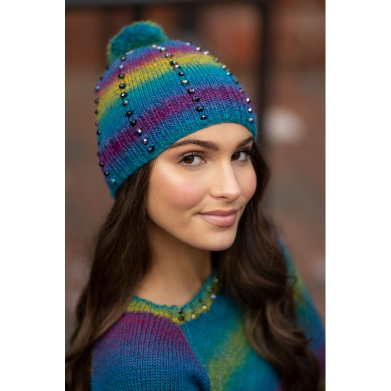Universal Yarn Colorburst – Chroma Collection Patterns – Tourmaline Hat – PDF Download