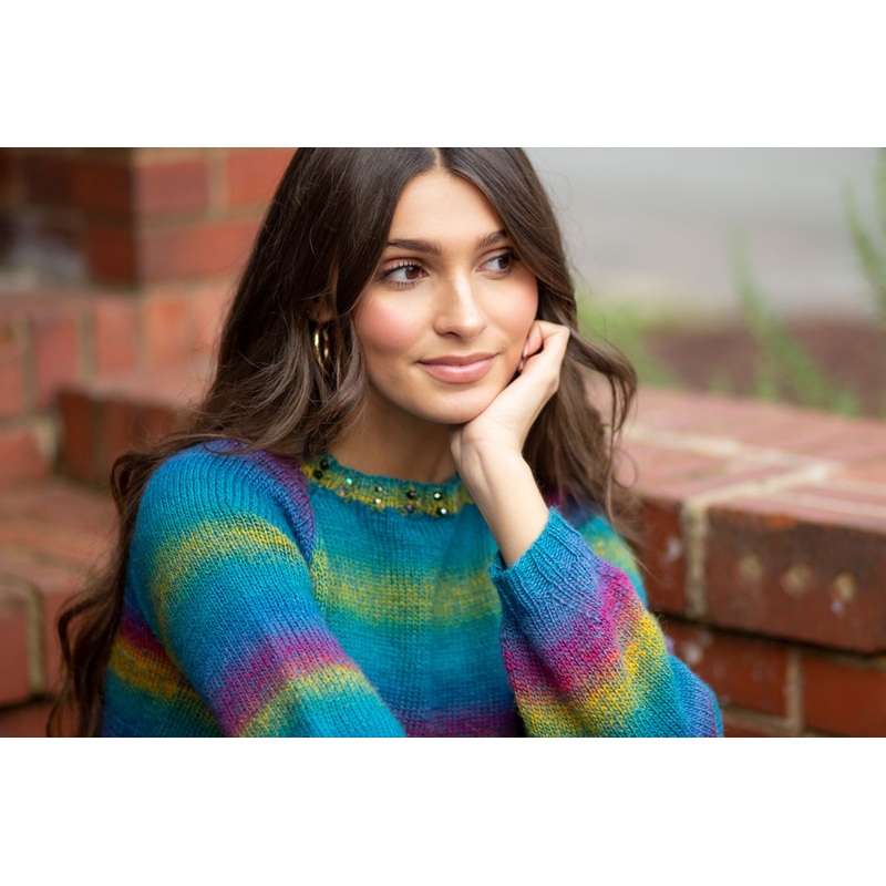 Universal Yarn Colorburst – Chroma Collection Patterns – Tourmaline Pullover – PDF Download