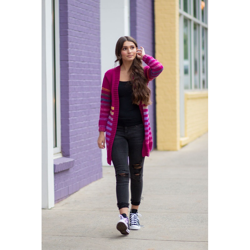 Universal Yarn Colorburst – Chroma Collection Patterns – Virtuoso Cardigan – PDF Download