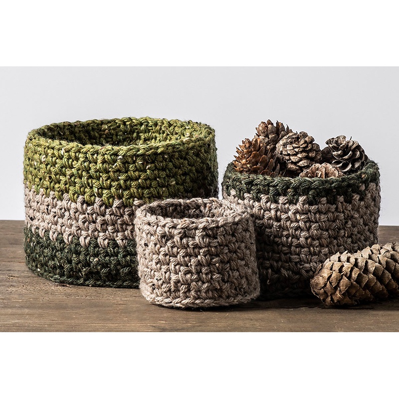 Blue Sky Fibers – Woolstok Tweed Patterns – Portage Crochet Baskets – PDF Download