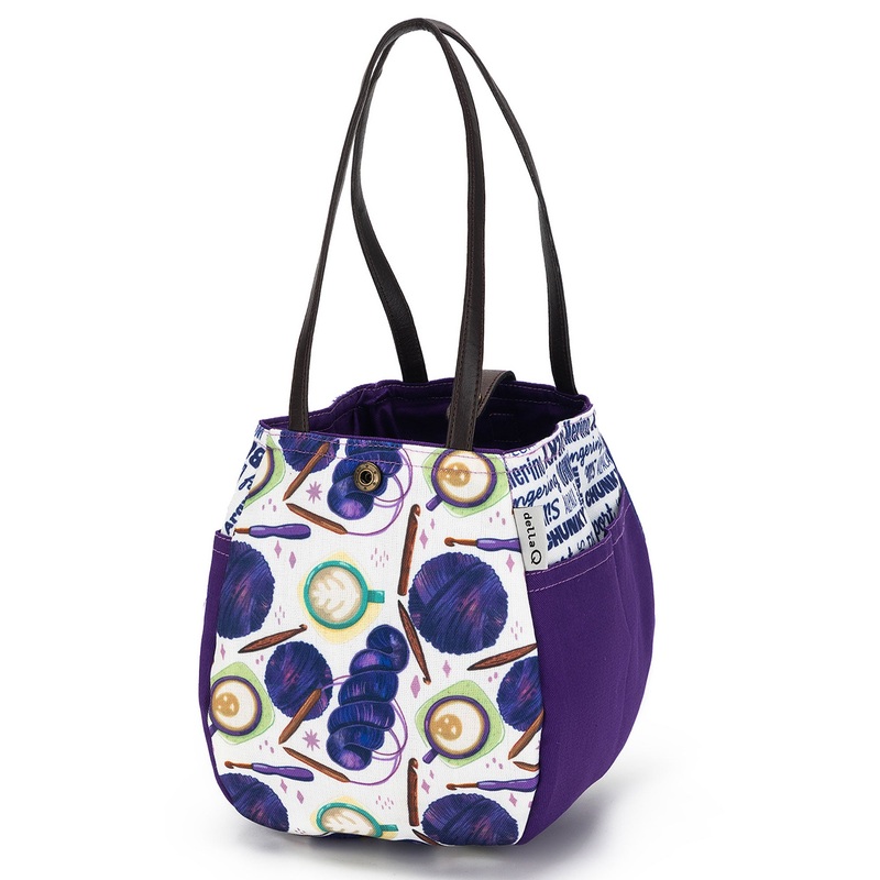 della Q Rosemary – 220-1 – Fabric Print Collection – Coffee and Yarn Purple