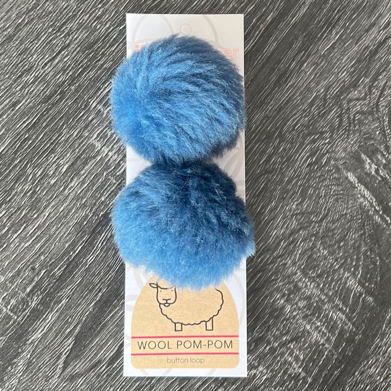 Ikigai Fiber Wool Pom Poms – Blue Wool Pom 6cm