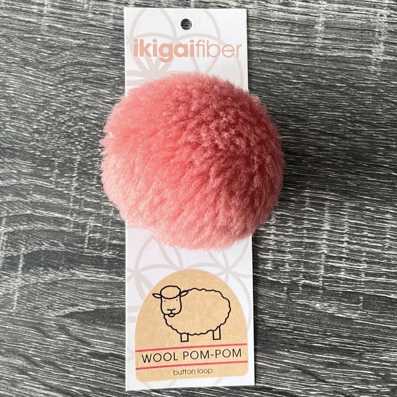 Ikigai Fiber Wool Pom Poms – Coral Wool Pom 8cm