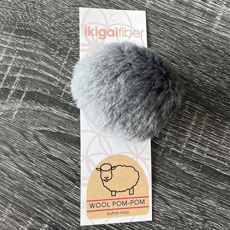 Ikigai Fiber Wool Pom Poms – Grey Wool Pom 8cm