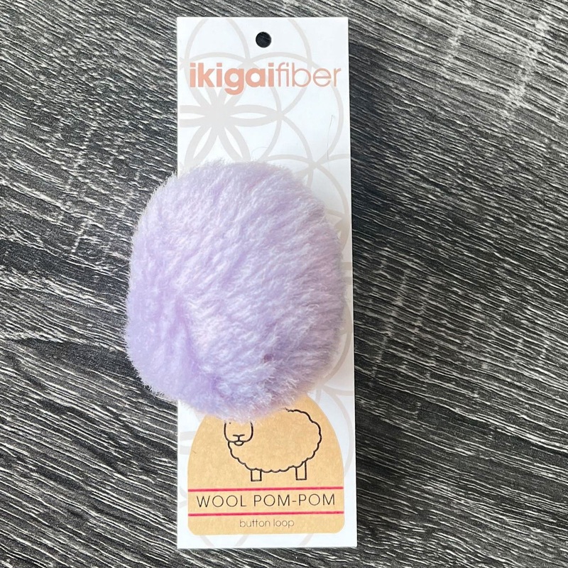 Ikigai Fiber Wool Pom Poms – Lavender Wool Pom 8cm
