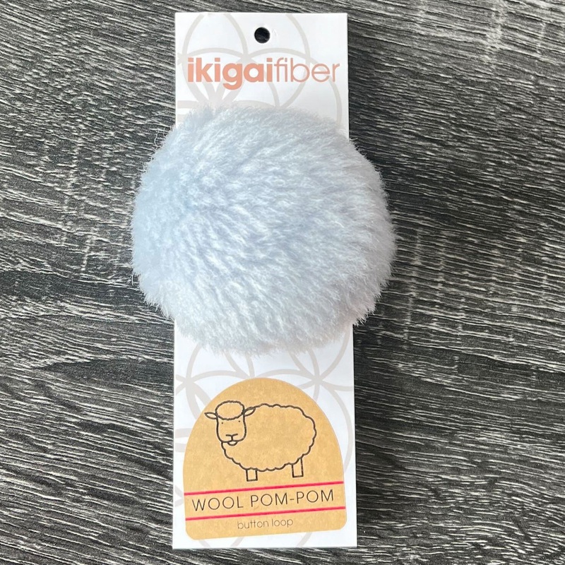 Ikigai Fiber Wool Pom Poms – Light Grey Wool Pom 8cm