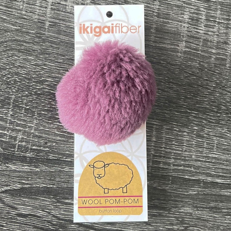 Ikigai Fiber Wool Pom Poms – Mauve Wool Pom 8cm