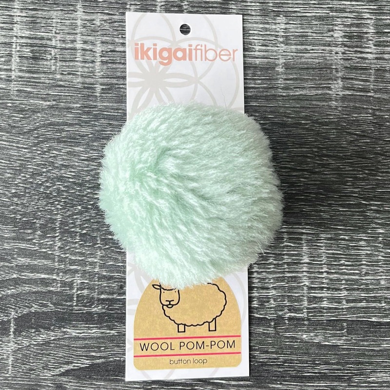 Ikigai Fiber Wool Pom Poms – Mint Wool Pom 8cm