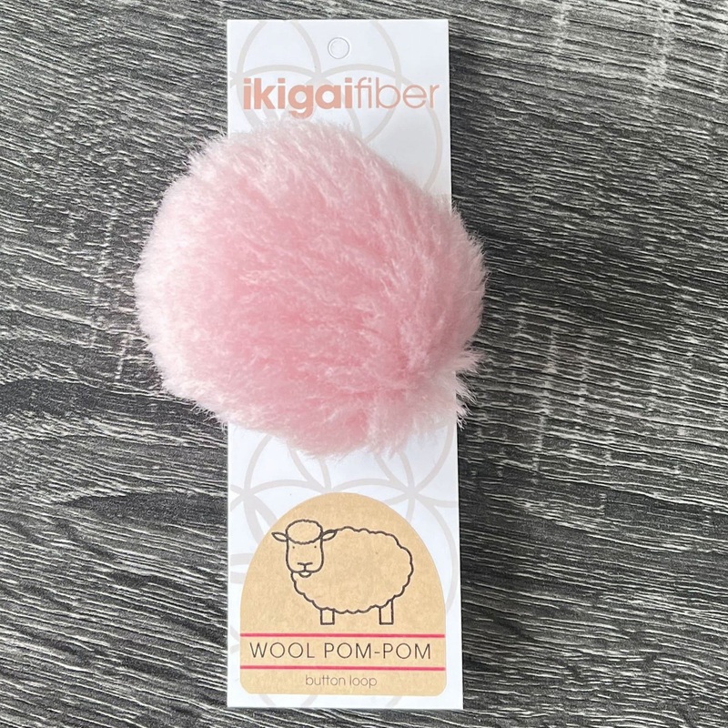 Ikigai Fiber Wool Pom Poms – Pink Wool Pom 8cm