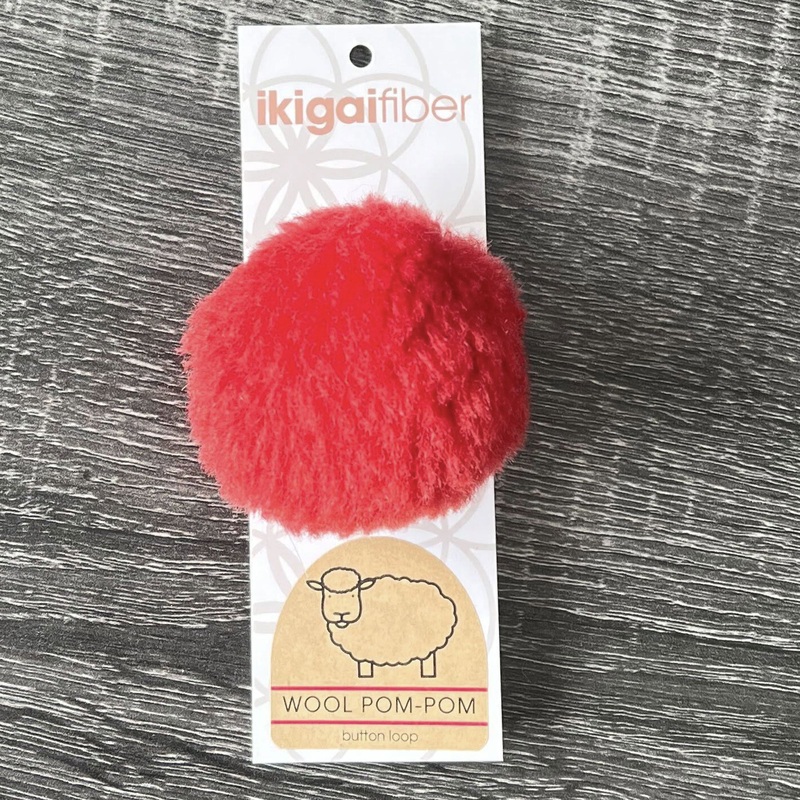 Ikigai Fiber Wool Pom Poms – Red Wool Pom 8cm