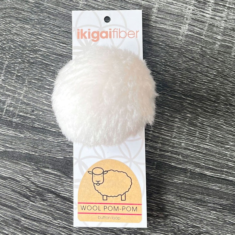 Ikigai Fiber Wool Pom Poms – White Wool Pom 8cm