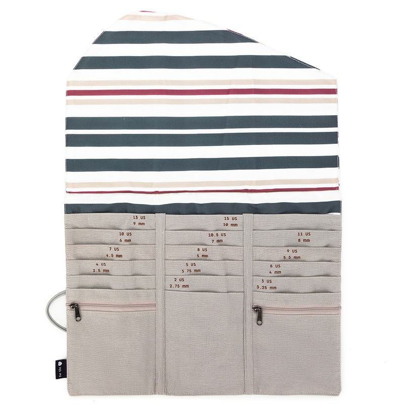 della Q Tri-Fold Circular Needle Case – 1145 – *Linen – Pebble