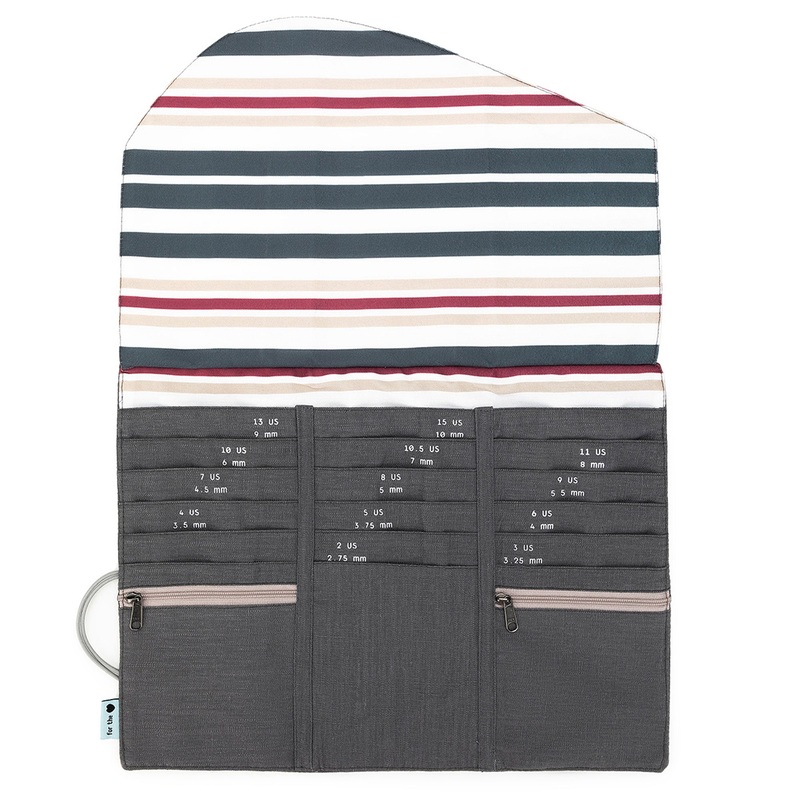 della Q Tri-Fold Circular Needle Case – 1145 – *Linen – Slate
