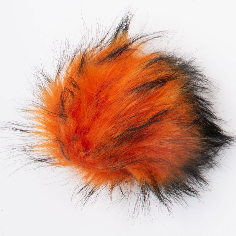 Jimmy Beans Wool Faux Fur Pom Poms w Snap – Orange