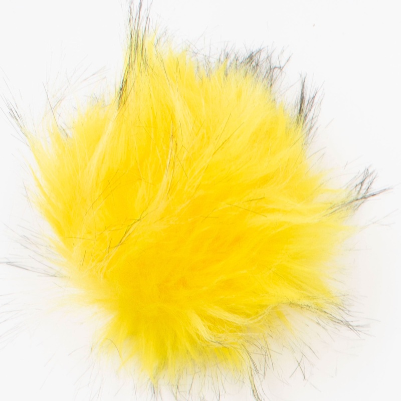 Jimmy Beans Wool Faux Fur Pom Poms w Snap – Yellow