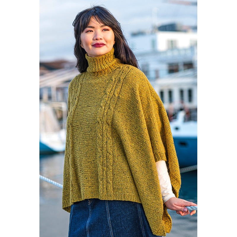 Berroco Millstone Tweed Patterns – Burwell Poncho – PDF Download