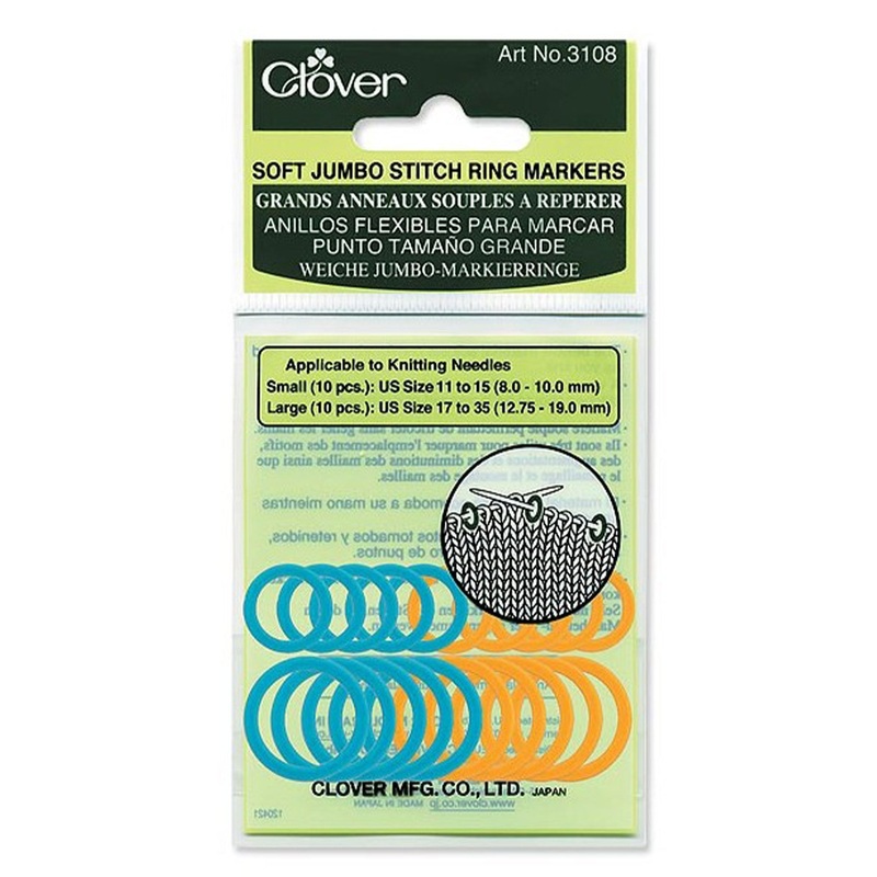 Clover Stitch Markers – Jumbo Soft Ring Markers