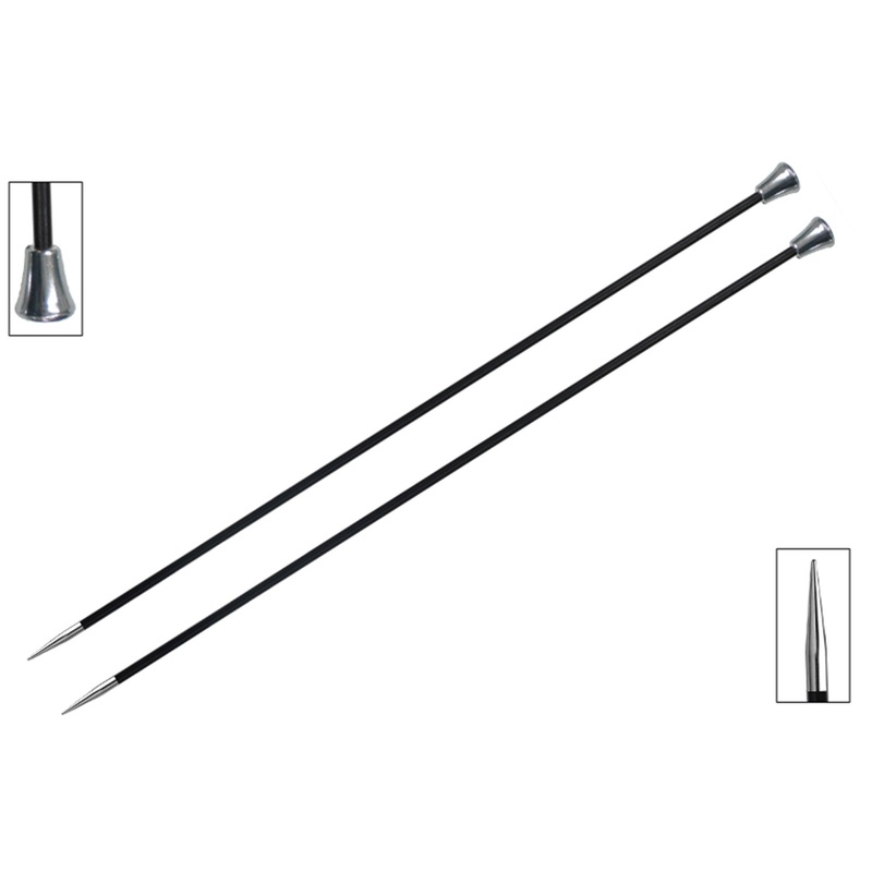 KnitPro Karbonz Single Point Needles – US 8 (5.0mm) – 10