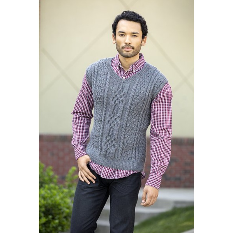 Universal Yarn Deluxe Cable Collection Patterns – Chapel Hill Vest – PDF Download