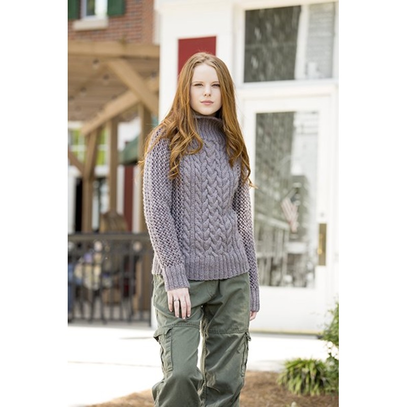 Universal Yarn Deluxe Cable Collection Patterns – Cold Mountain Pullover – PDF Download