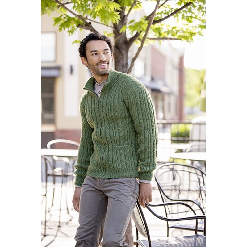 Universal Yarn Deluxe Cable Collection Patterns – Greensboro Cardigan – PDF Download
