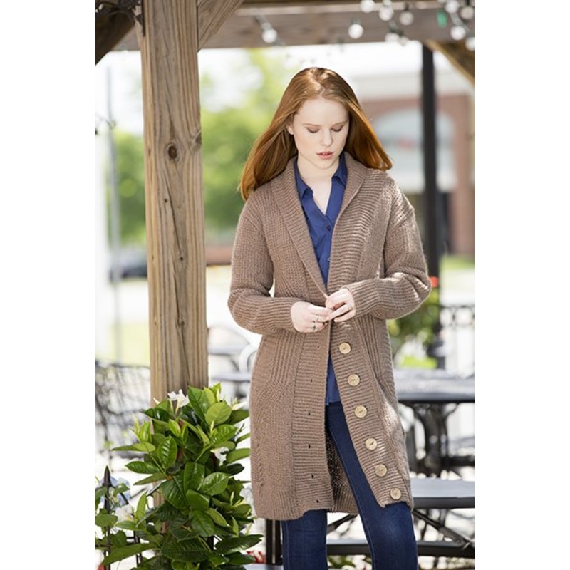 Universal Yarn Deluxe Cable Collection Patterns – Hickory Grove Cardigan – PDF Download