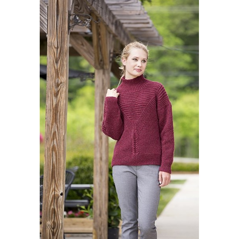 Universal Yarn Deluxe Cable Collection Patterns – Hickory Grove Pullover – PDF Download