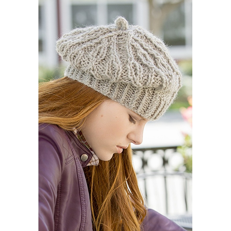 Universal Yarn Deluxe Cable Collection Patterns – Rutherford Beret – PDF Download